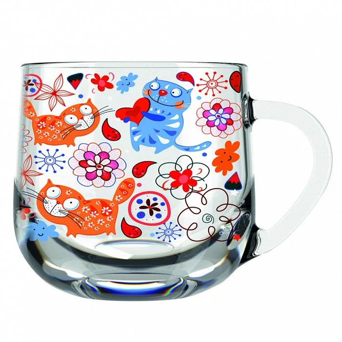 ДЕКОСТЕК Кружка для чая 300 мл Котики 122-Д