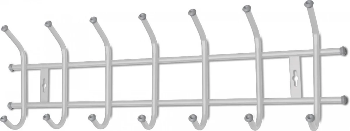 НИКА Вешалка настенная 680х215 мм 7 крючков ВНТ7/С серебряная