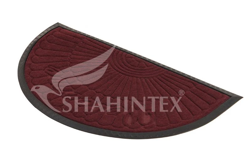 SHAHINTEX Коврик МХ10S 45*75 придверный полукруг влаговпитывающий 9353 бордовый