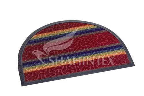 SHAHINTEX Коврик LUX MULTICOLOR 45*75 придверный полукруг влаговпитывающий 5670 бордовый 45