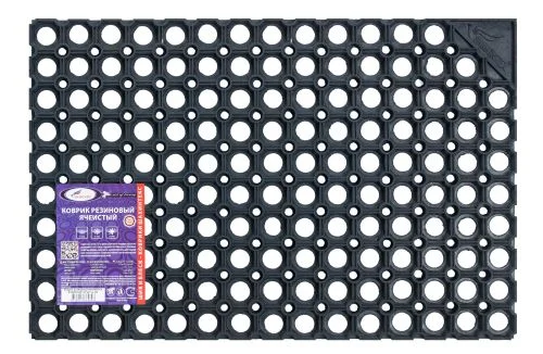 SHAHINTEX Коврик резиновый ячеистый 40*60*1,6 см 5263 черный