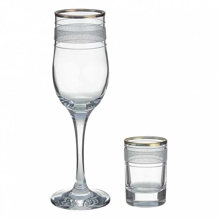 ДЕКОСТЕК Подарочный набор 12 предметов Аскет гравировка кристалайз 12082-ГК