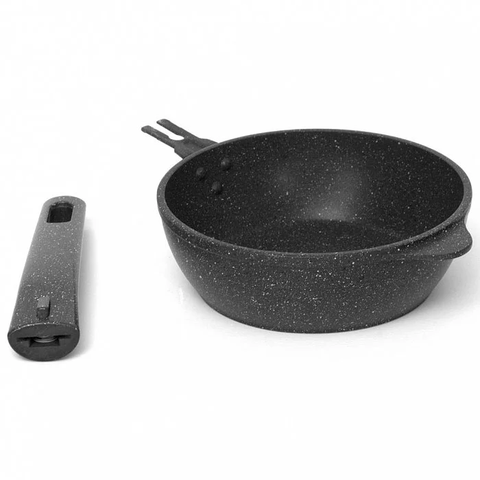 DELTA Сковорода Ø160x55мм Уля со съемной ручкой Природный камень 21002