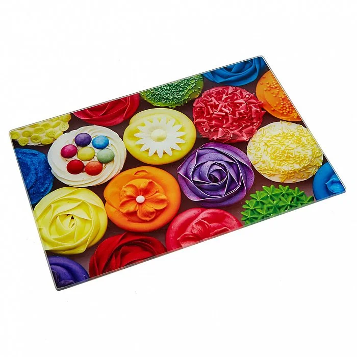 ALPENKOK Доска разделочная 20х30см стеклянная Сладкая фантазия AK-9021