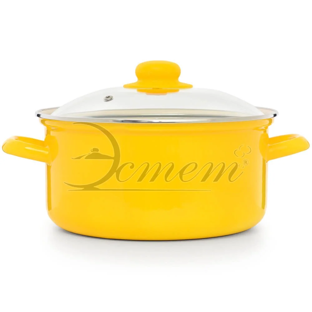 ЭСТЕТ Кастрюля 4,5 л ЭТ-72982 цилиндрическая ярко-желтая