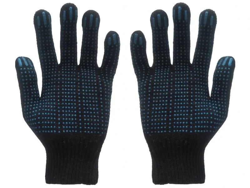 Перчатки хб 4нити 10 класс черные люкс точка3к 45695