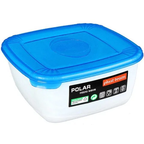 DELTA Ёмкость для СВЧ квадратная 0,46л POLAR MICRO WAVE РТ9674ГПР-25РN голубая прозрачная