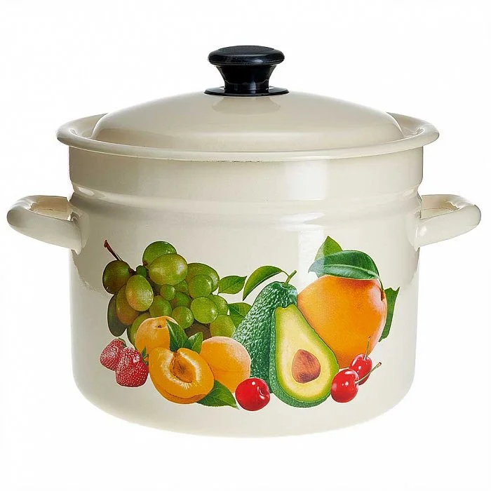 КМК Кастрюля цилиндрическая бортовая 6 л 41804-182/6-У4 Авокадо слоновая кость