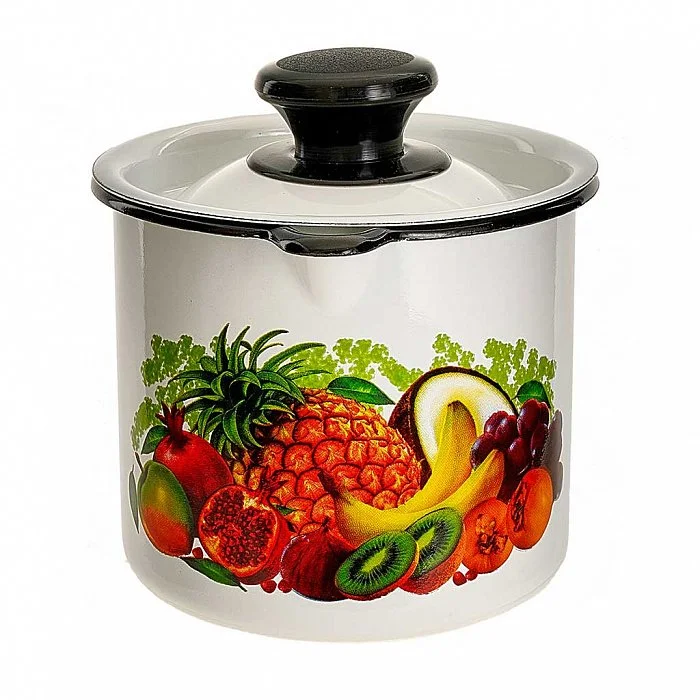 КМК Кружка с носиком с крышкой 1 л 40204-072/4-У9 Эквадор белая