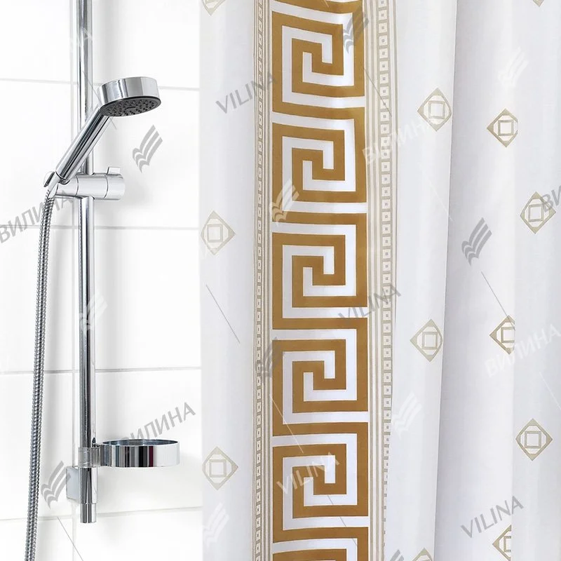 VILINA Занавес для ванной комнаты 180 x 180 см Для бережливых 1064BR греческий узор на белом