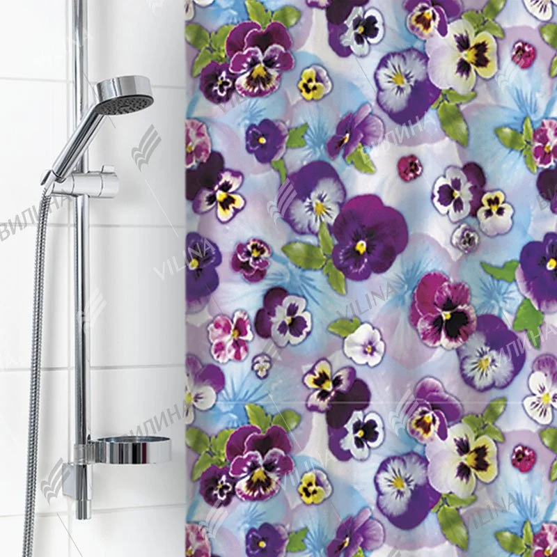 VILINA Занавес для ванной комнаты 180 x 180 см 6666 Фиалки виола 1575-1