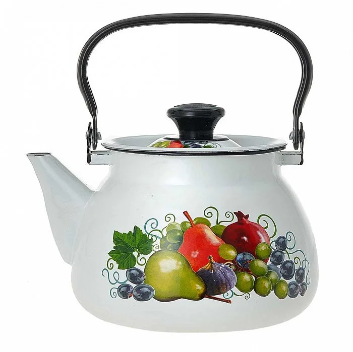 КМК Чайник 3 л сферический с металлической ручкой 42104-122/6-У4 Восточные дары белый
