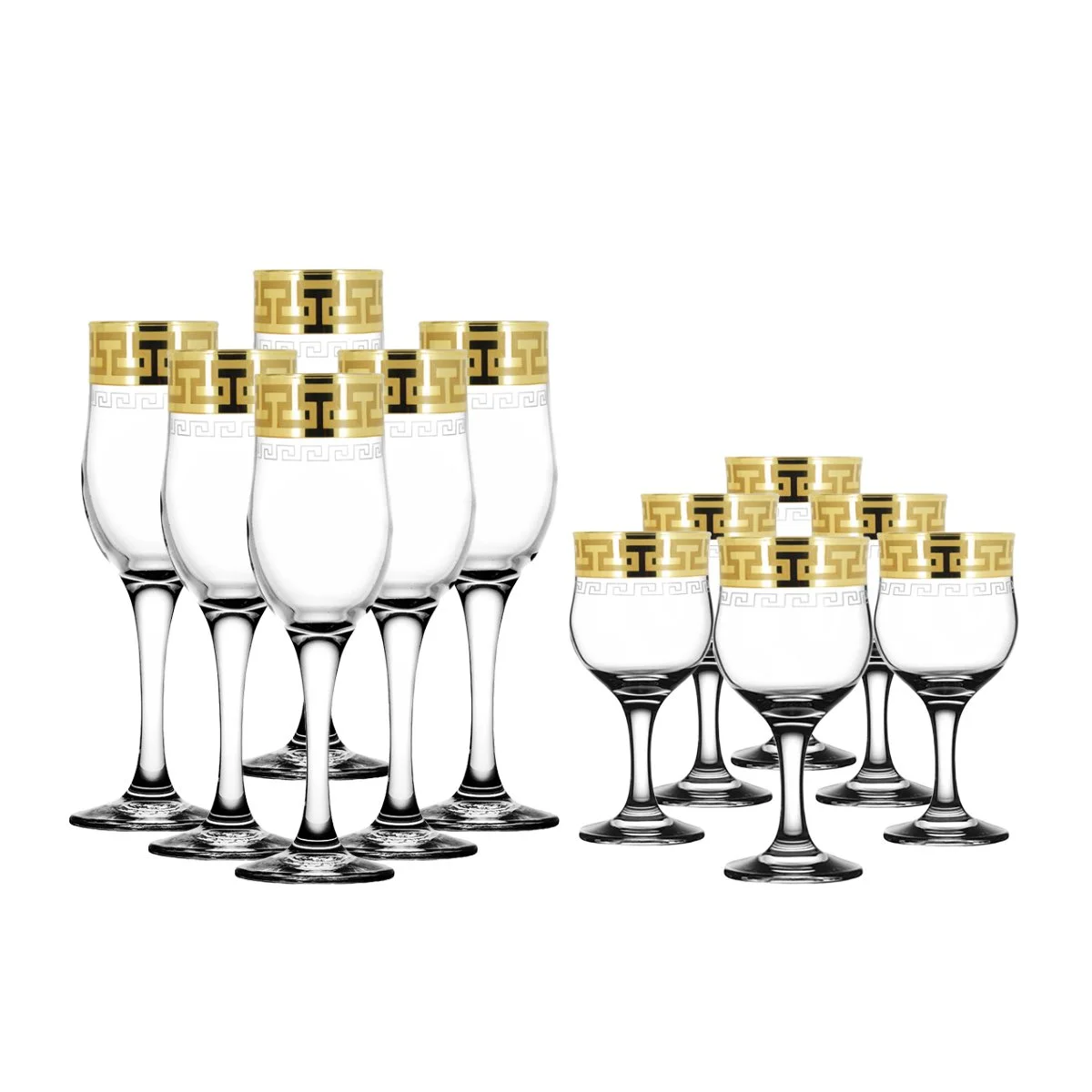 ГУСЬ ХРУСТАЛЬНЫЙ Универсальный набор 12пр.Греческий узор EAV03-160/164/S