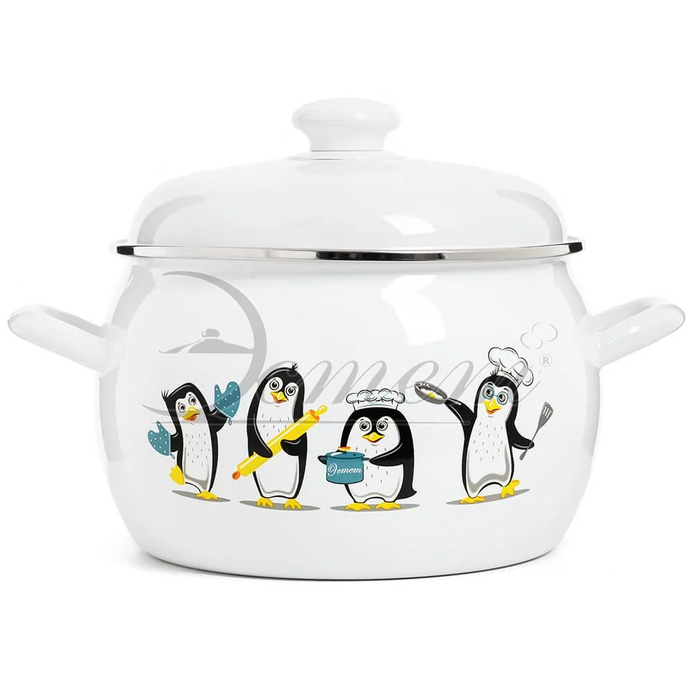 ЭСТЕТ Кастрюля 5,0 л Пингвины ЭТ-72323 полусфера