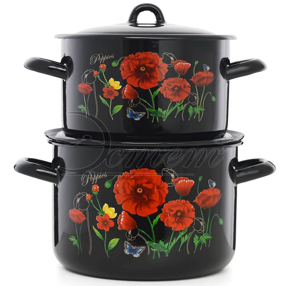 ЭСТЕТ Набор посуды 4 пр Красные маки цилиндрический 2,9 л 4,3 ЭТ-72811