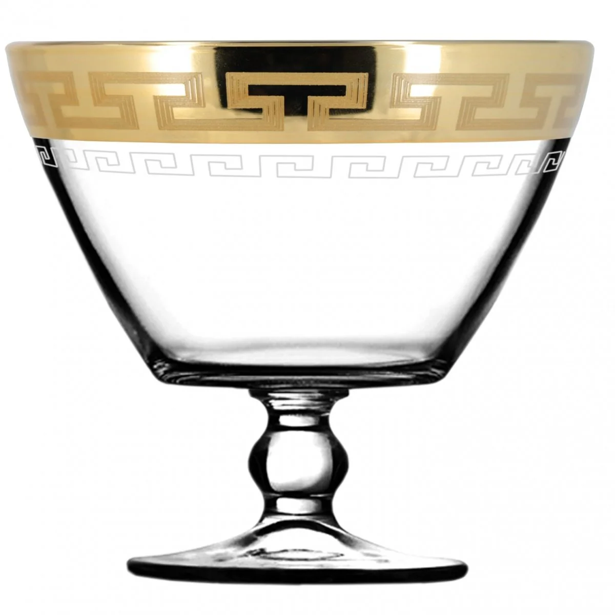 ГУСЬ ХРУСТАЛЬНЫЙ Ваза на ножке 1 шт. с узором Греческий узор EAV03-2326/S