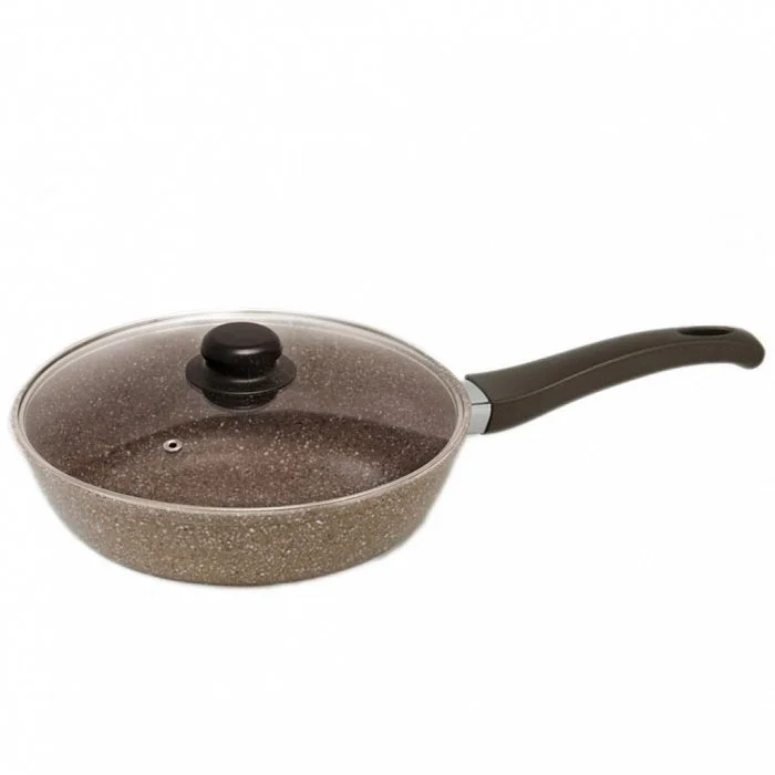 ГАРДАРИКА Сковорода 26см с антипригарным покрытием, со стеклянной крышкой и ручкой soft-touch 1226-07К-10