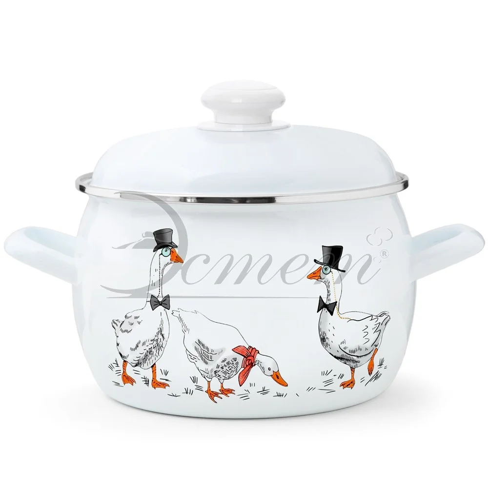 ЭСТЕТ Кастрюля 3,5 л Гуси ЭТ-72794 сферическая