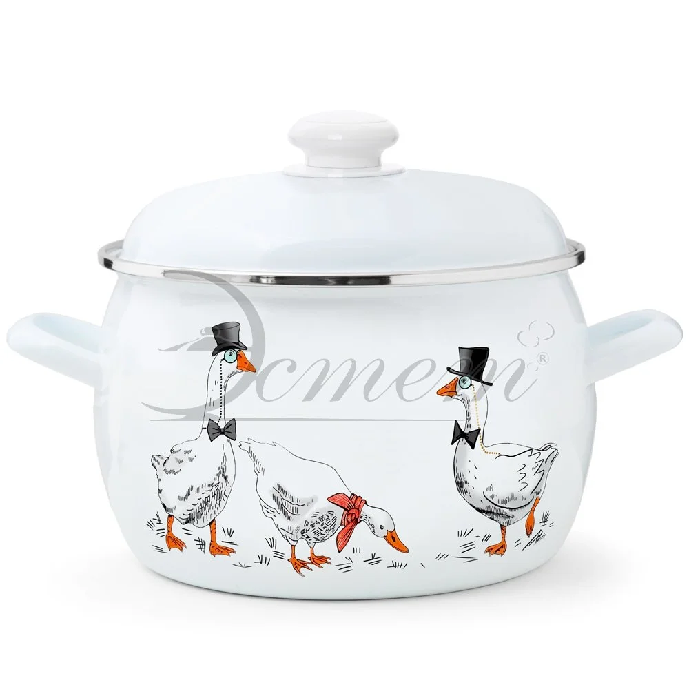 ЭСТЕТ Кастрюля 5,0 л Гуси ЭТ-72795 сферическая