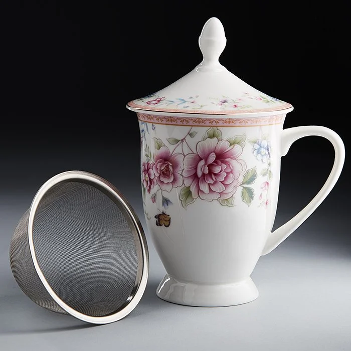 ROSARIO Кружка 340 мл заварочная с фильтром и крышкой Джулия Ф2-031А