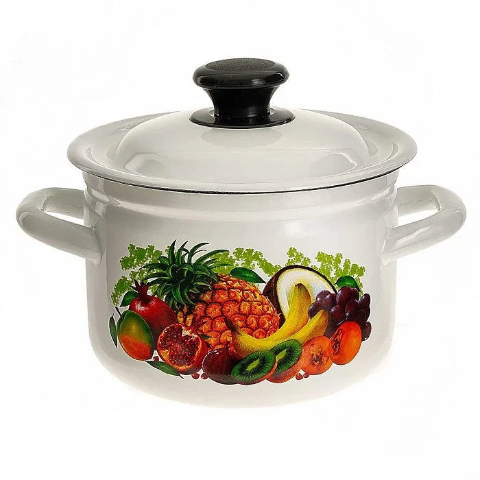 КМК Кастрюля цилиндрическая бортовая 2 л 41704-102/6-У4 Эквадор белая