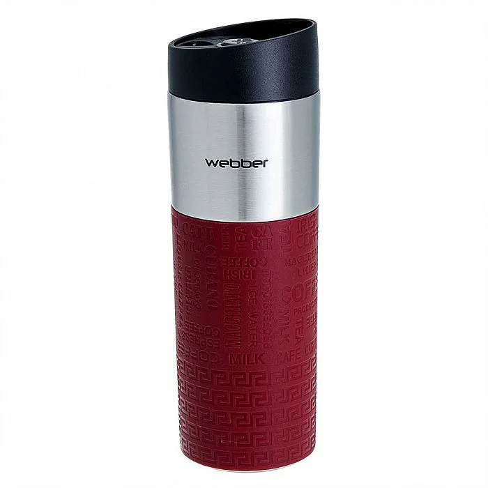 WEBBER Термокружка 450 мл вакуумная BE-6040 бордовая