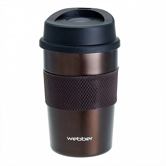 WEBBER Термокружка 380 мл вакуумная BE-6043 коричневая