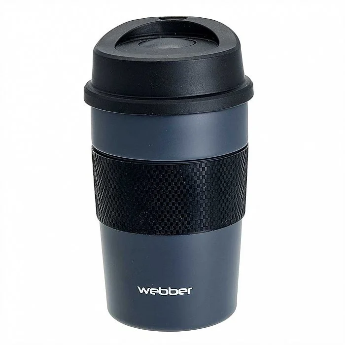 WEBBER Термокружка 380 мл вакуумная BE-6041 серая
