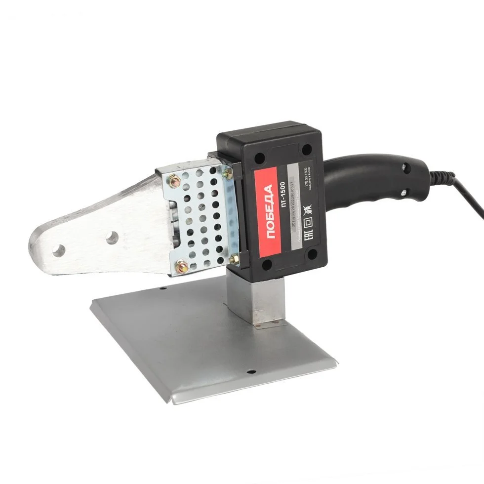 ПОБЕДА Аппарат для сварки пластиковых труб ПТ-1500, 1500 Вт., 3 насадки