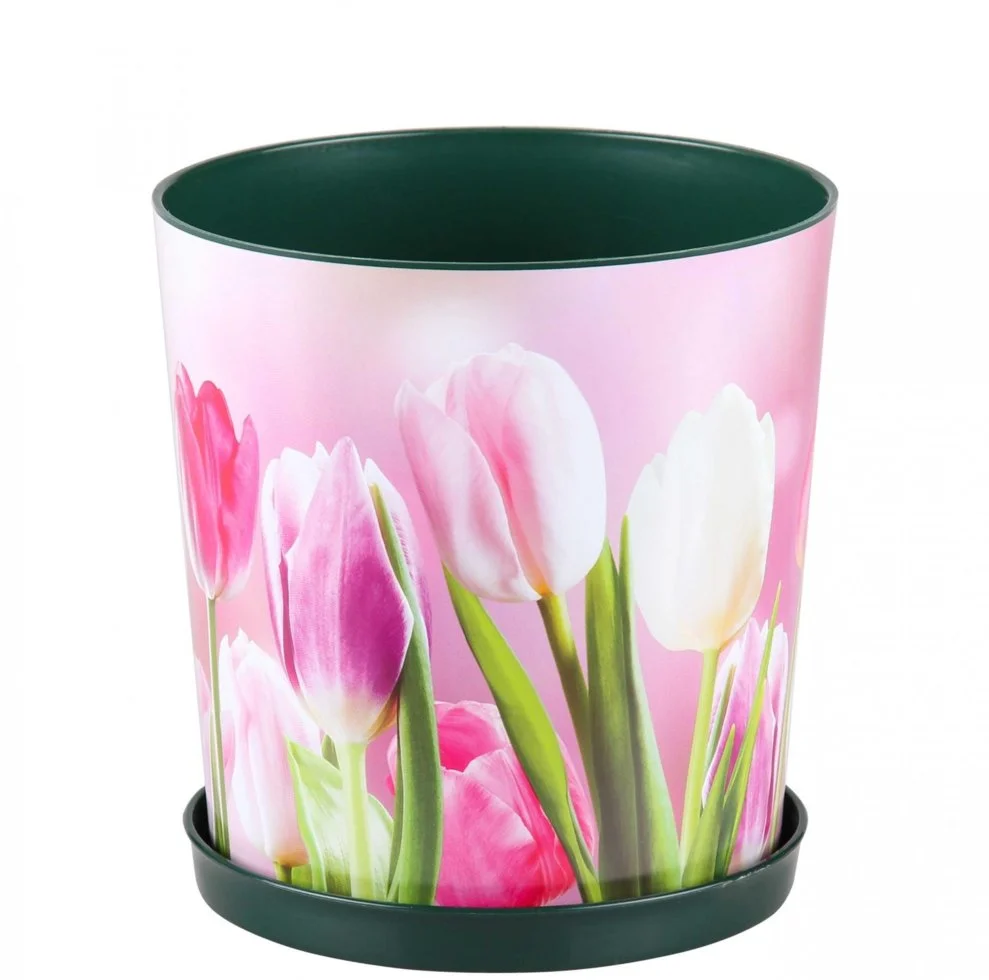 АЛЬТЕРНАТИВА Горшок цветочный Тюльпаны 1,8 л. М 6423