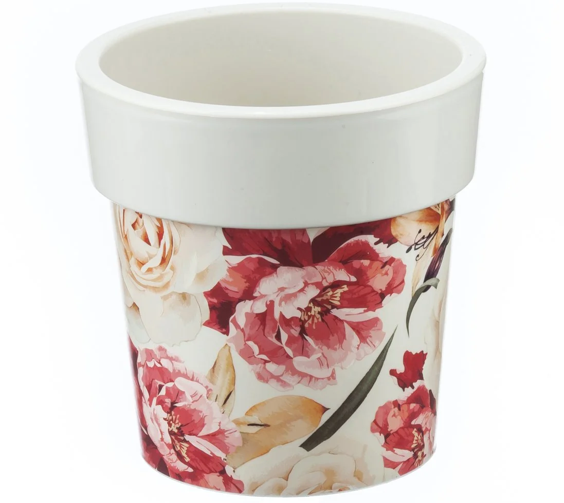 М-ПЛАСТИКА Кашпо ТУБУС ДЕКО 1,1 л. М 3168 цветы