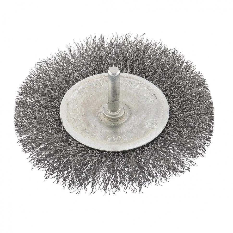СИБРТЕХ Щетка для дрели 100 мм, плоская со шпилькой 744507