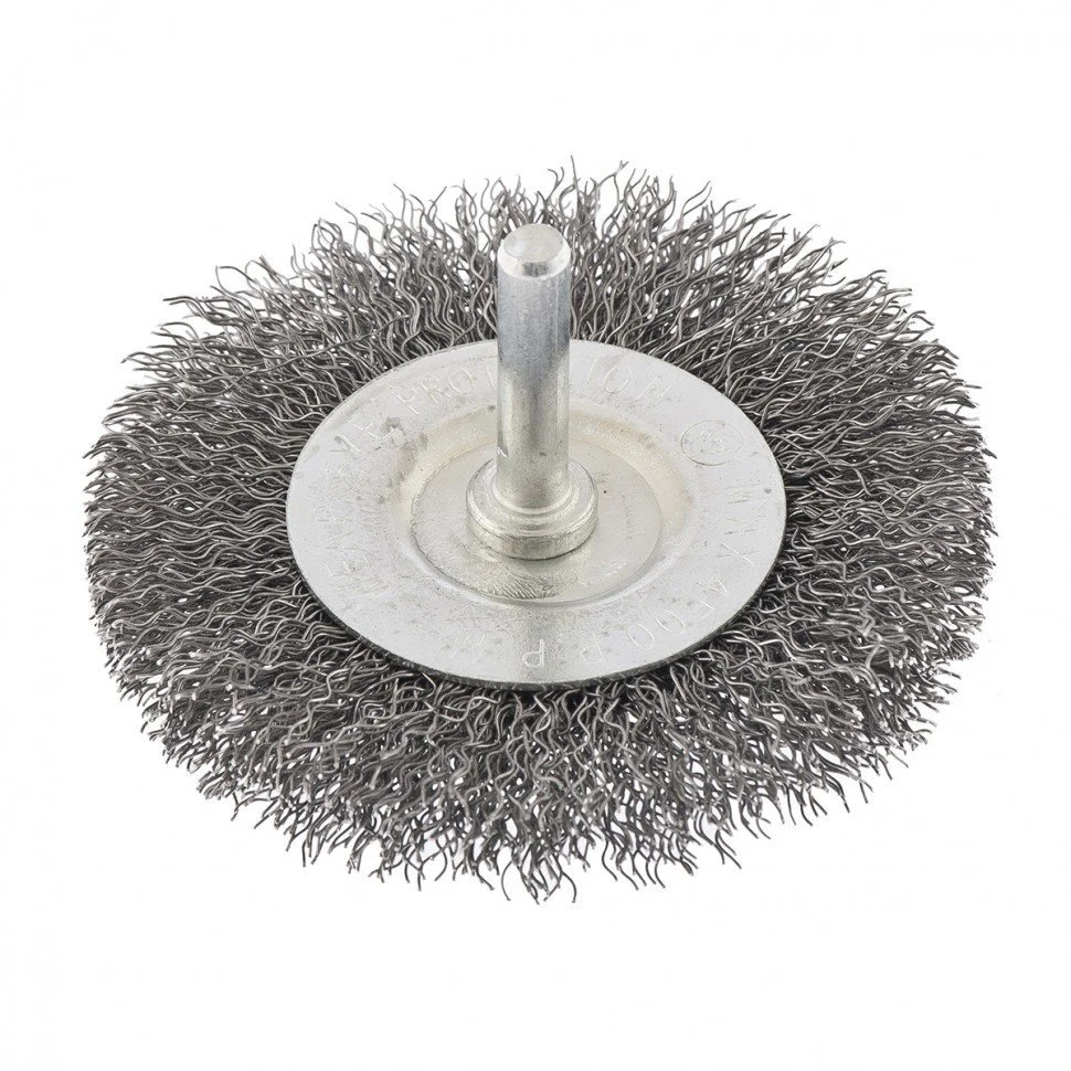 СИБРТЕХ Щетка для дрели, 75 мм, плоская со шпилькой 744487