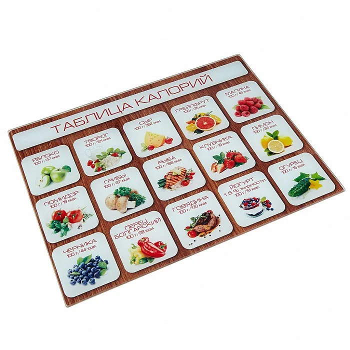 ALPENKOK Доска разделочная 30х40 см Таблица калорий AK 9006