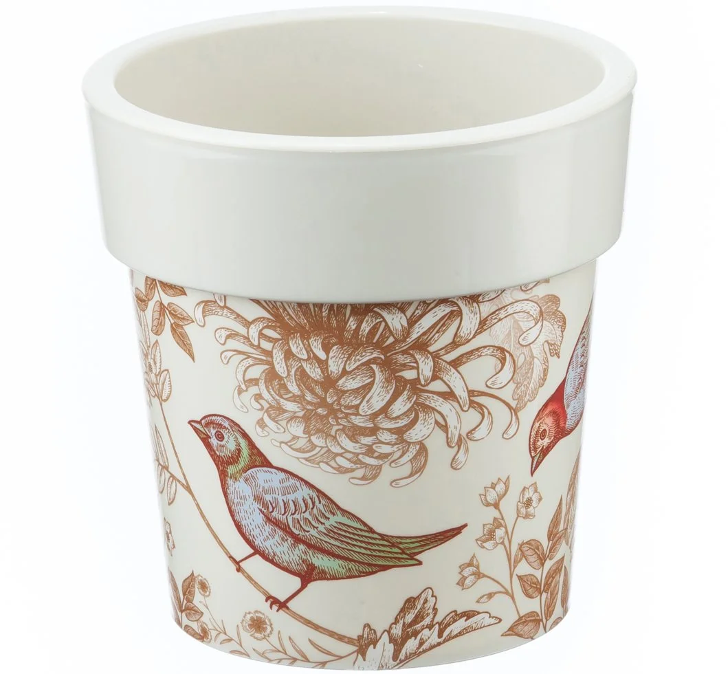 М-ПЛАСТИКА Кашпо ТУБУС ДЕКО 1,1 л. М 3168 птицы