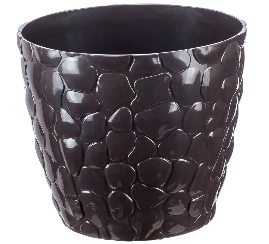 М-ПЛАСТИКА Кашпо Камни 1,4 л. М 3172 коричневый ротанг