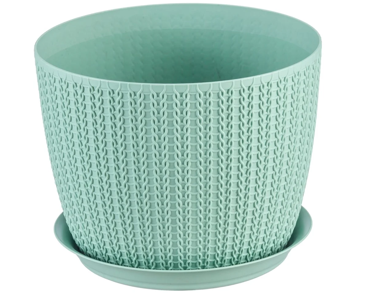 М-ПЛАСТИКА Кашпо Вязание 2,8 л. М 3121 фисташковый