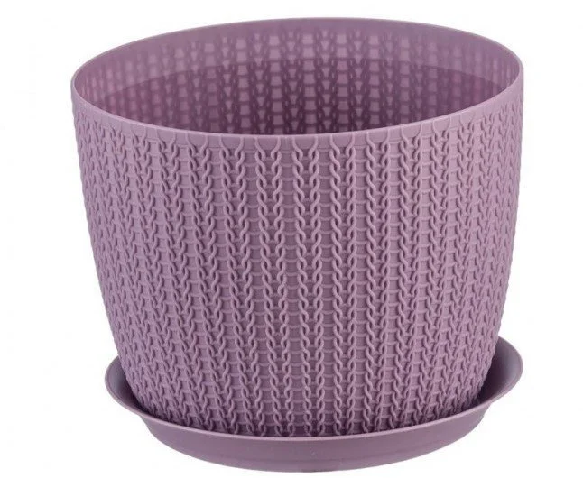 М-ПЛАСТИКА Кашпо Вязание 1,1 л. М 3119 пурпурный