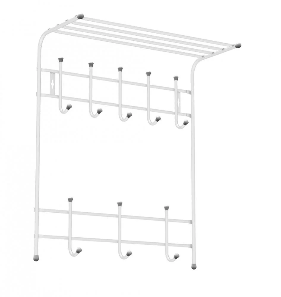 НИКА Вешалка с полкой настенная металлическая ВПТ8/Б белый