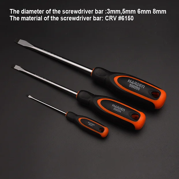 HARDEN Отвертка шлицевая с мягкой ручкой 6x38мм 550251