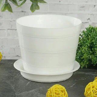 PLASTIC REPUBLIC Кашпо 1,4 л Классик с поддоном микс