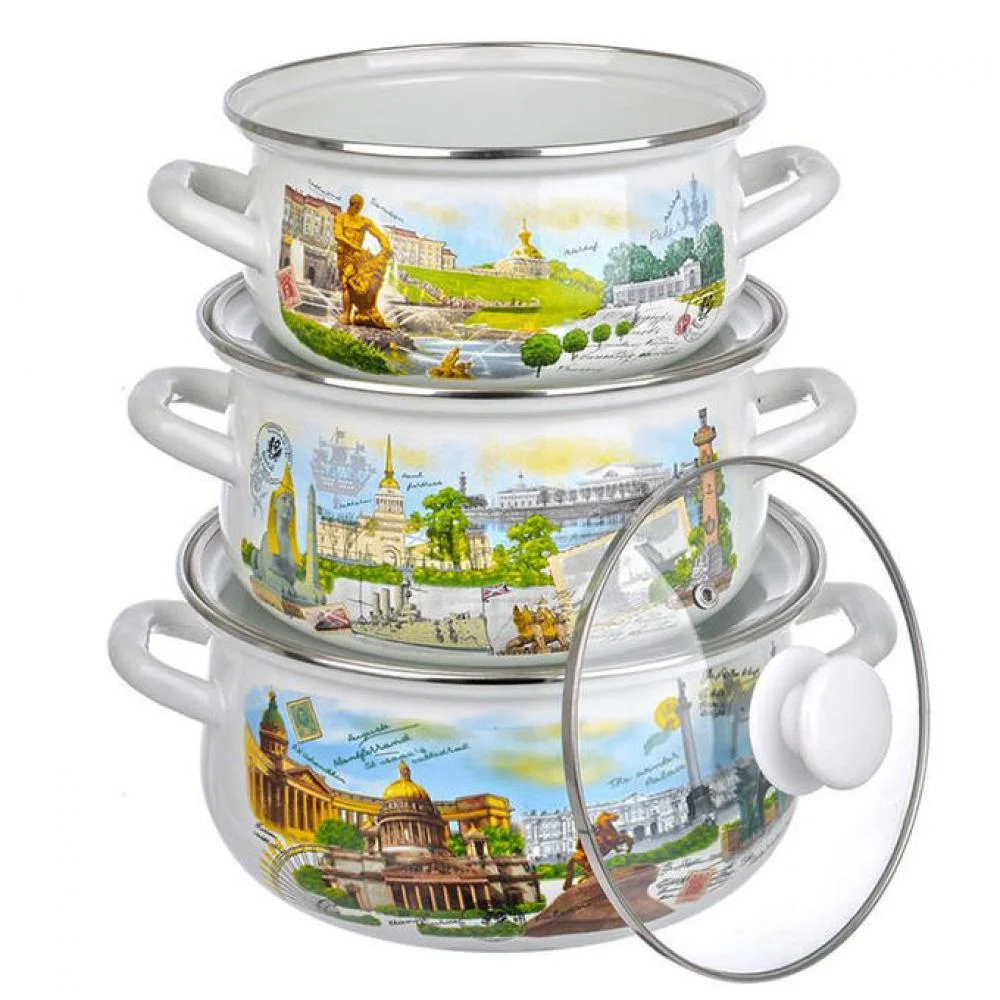 КМК Набор кастрюль (6пр.) Белые ночи 1 экстра белый