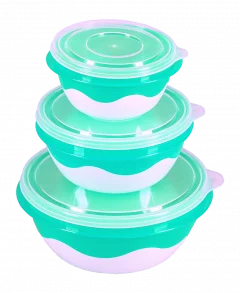 АР ПЛАСТ Набор мисочек Матрёшка 03064 мятный