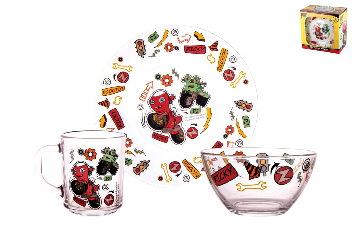 КОРАЛЛ Набор посуды д/завтрака 3 пр. Рикки Зум 18с2048