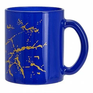 DELTA Кружка 300 мл 1208/DPP т/у Мрамор синий/золотой