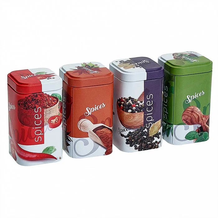 DELTA Банка жестяная Сканди 4 штуки по 0,24 л П50*50h80v024-01914