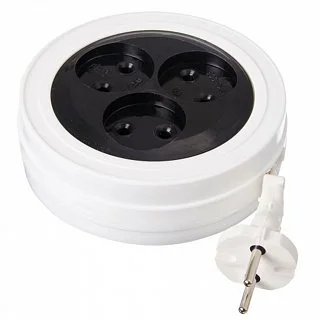 DELTA Удлинитель ЭКОНОМ Р16-008 (рулетка) 6А 3 гнезда ШВВП 2*0,75 (5 м)