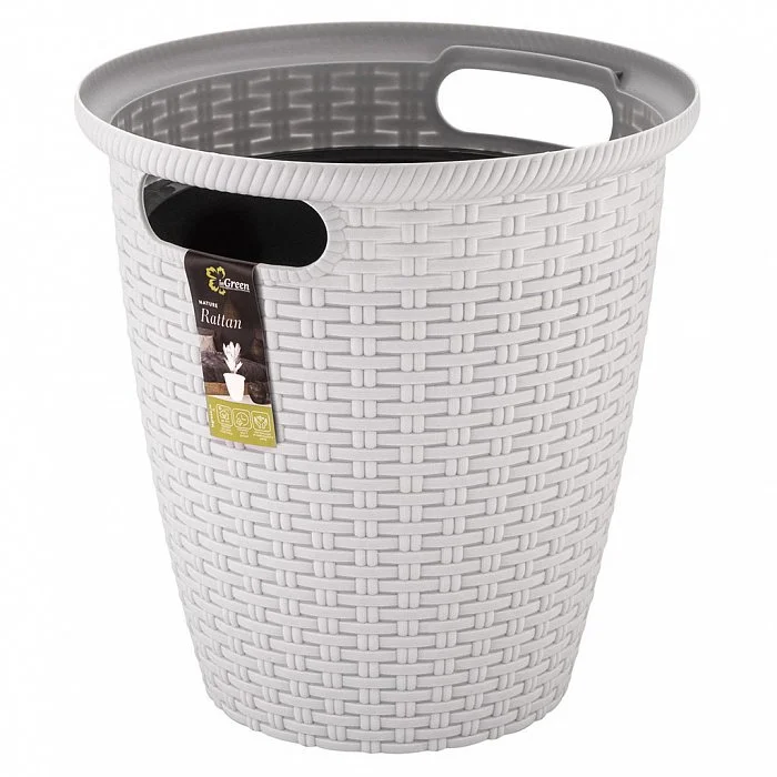 PLASTIC REPUBLIC Кашпо напольное Rattan D 266мм/10 л с внутренним горшком 6 л Утренний туман ING6215УТ