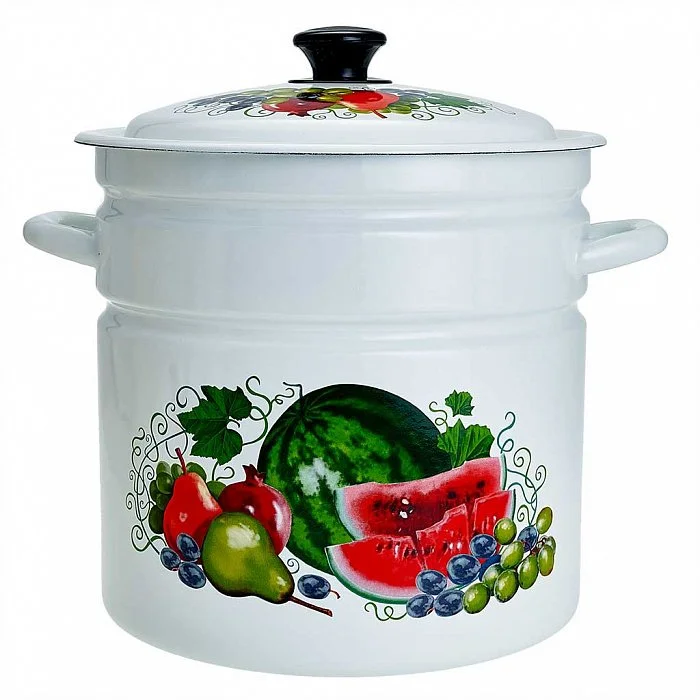 КМК Кастрюля цилиндрическая бортовая 12 л 41804-242/6-У2 Восточные дары белая