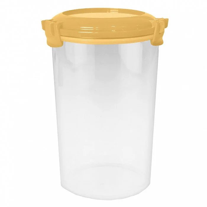 DELTA Контейнер для продуктов Modena круглый 1,1л с защелками (бледно-желтый) 221113004/01
